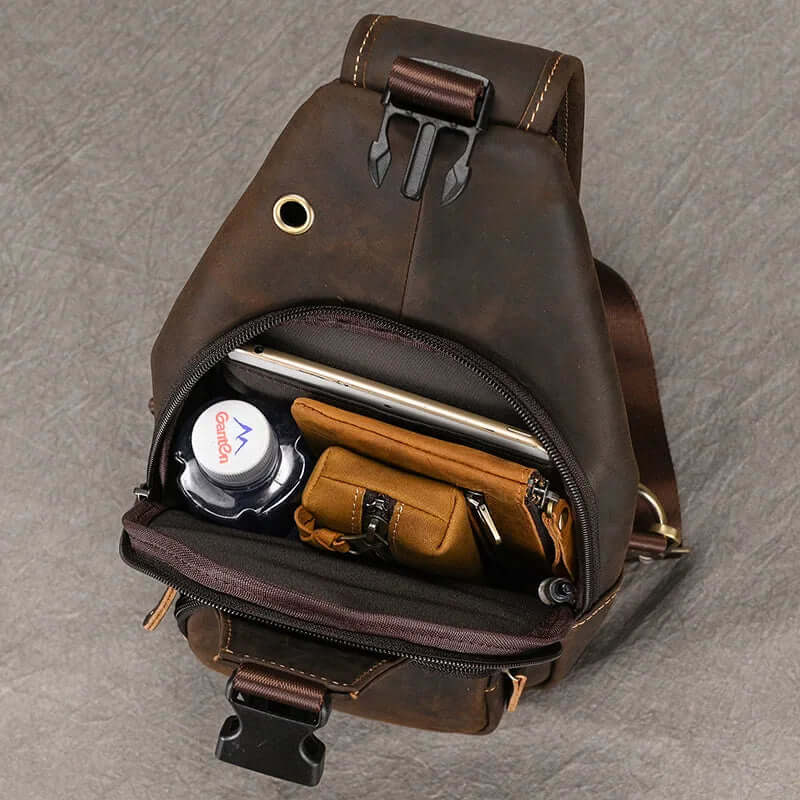 Functional Cross Body Leather Bag Fanny Pack